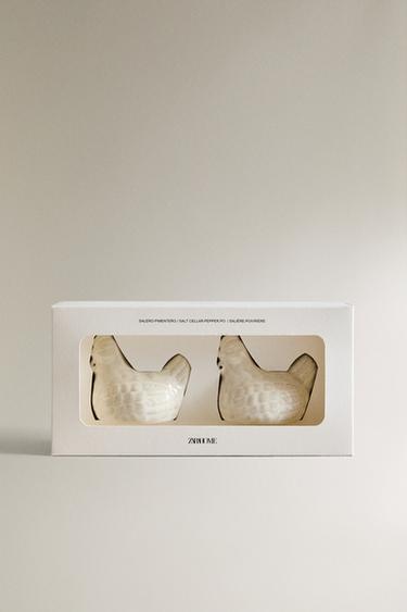 ENSEMBLE SALIÈRE ET POIVRIÈRE POULE - Crème de Zara - Image 3