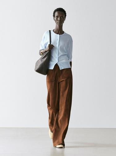 Zara Short sleeve knit cardigan - Light blue