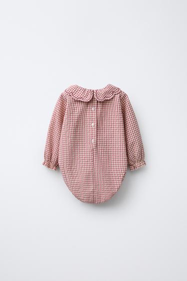 BODY À CARREAUX VICHY - Rose foncé de Zara - Image 1
