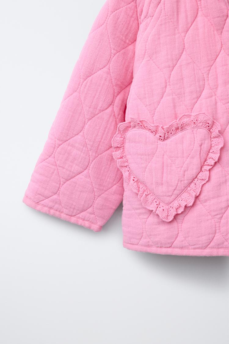 Chaqueta acolchada con bolsillos de corazón 6