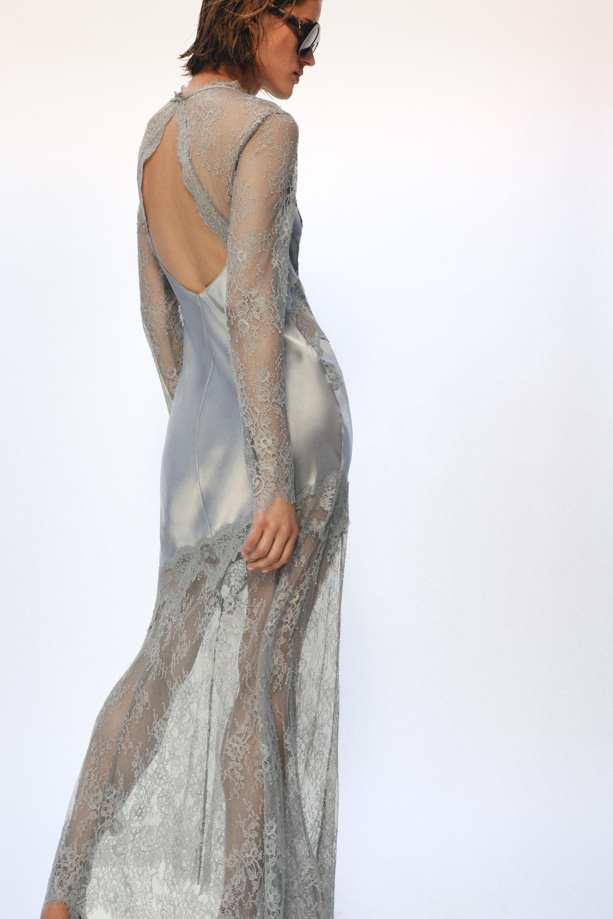 ZW COLLECTION SATIN EFFECT LACE DRESS