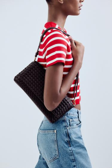 BRAIDED BAG - Burgundy Red by Zara - Image 0