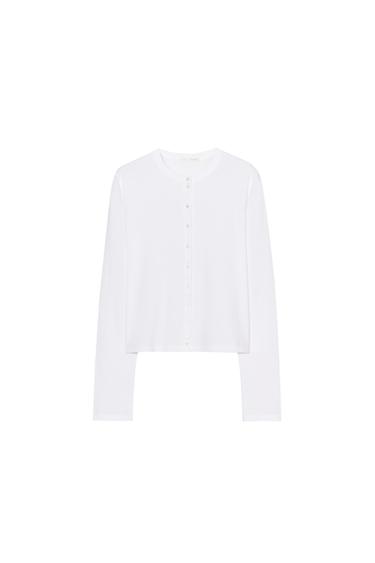 CAMISETA ALGODÓN 100% BOTONES - Blanco de Zara