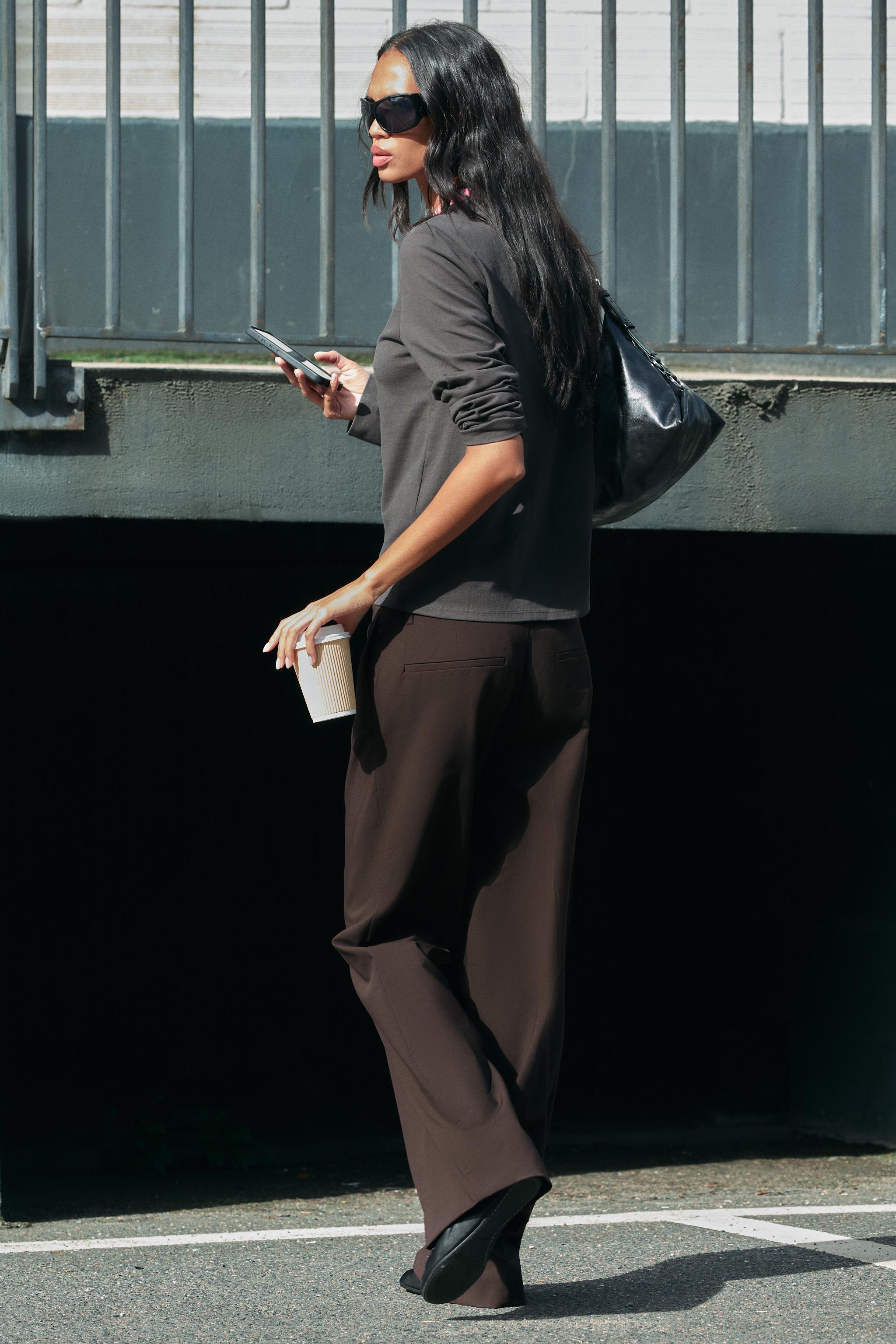 Low-Rise Straight Pants by Zara
