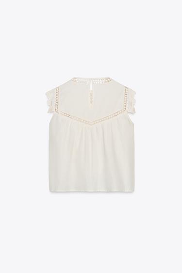 CHEMISE PLASTRON À VOLANT ZW COLLECTION - Blanc de Zara - Image 6