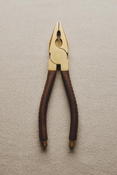 UNIVERSAL STEEL PLIERS WITH LEATHER HANDLE - Brown by Zara