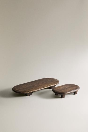 PLANCHE DE CUISINE OVALE EN BOIS - Marron foncé de Zara - Image 1