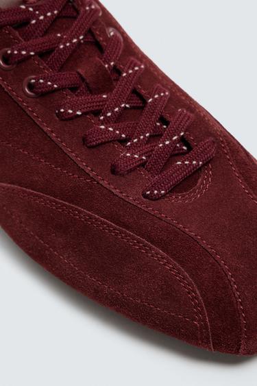 CHAUSSURES EN CUIR À SEMELLE ULTRAFINE - Bordeaux de Zara - Image 5