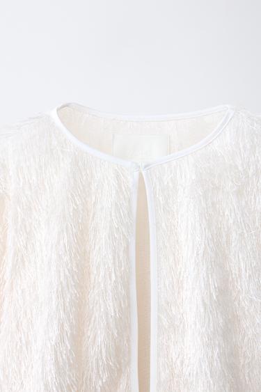 GILET À FRANGES - blanc de Zara - Image 2