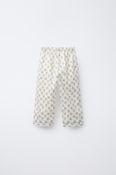 3-6 ANS/ PYJAMA CHEMISE ET PANTALON FLEURS - Marron clair de Zara - Image 4