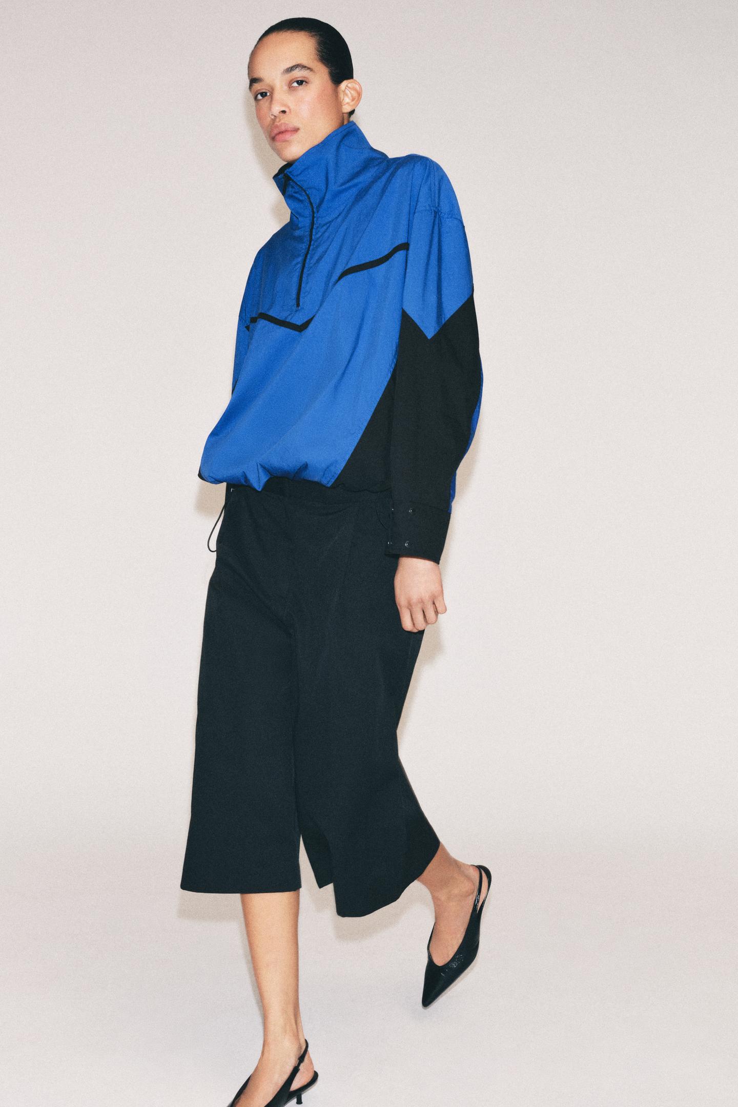 Женские шорты Zara ZW Collection Pleated Technical Bermuda, цвет: Чёрный — фото 4