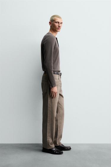 COTTON - HEMP GRANDAD COLLAR T-SHIRT - Earth by Zara - Image 3