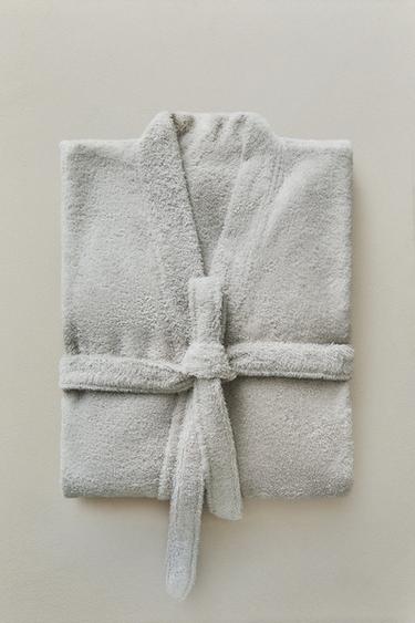 HIGH QUALITY COTTON BATHROBE (420 GXM²) - Light grey by Zara