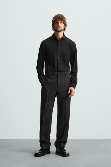TEXTURED STRETCH SHIRT - Black by Zara