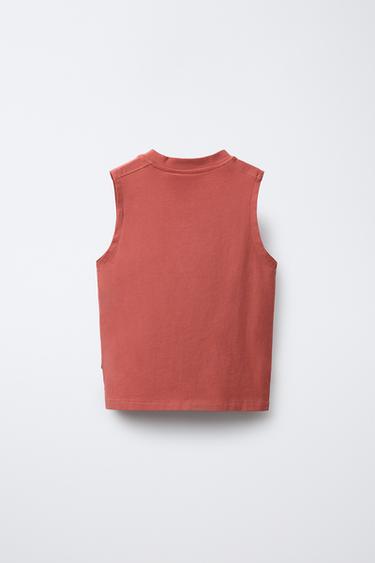 KAUS POLOS KERUNG LENGAN LABEL - Merah bata dari Zara