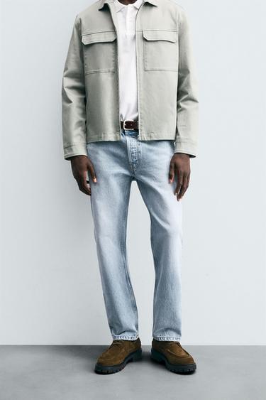 Zara REGULAR STRAIGHT FIT JEANS - Light blue