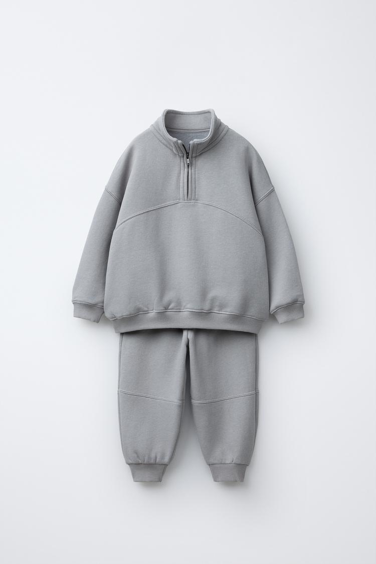 SWEATSHIRT AND JOGGERS MATCHING SET - Gray | ZARA United States