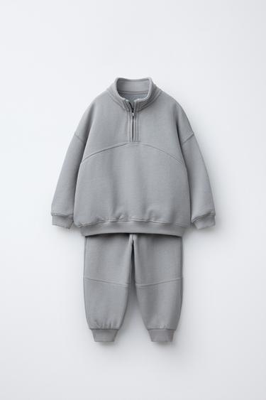Zara SWEATSHIRT AND JOGGERS MATCHING SET - Gray
