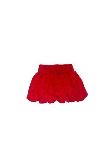 RED BUBBLE MINI SKIRT