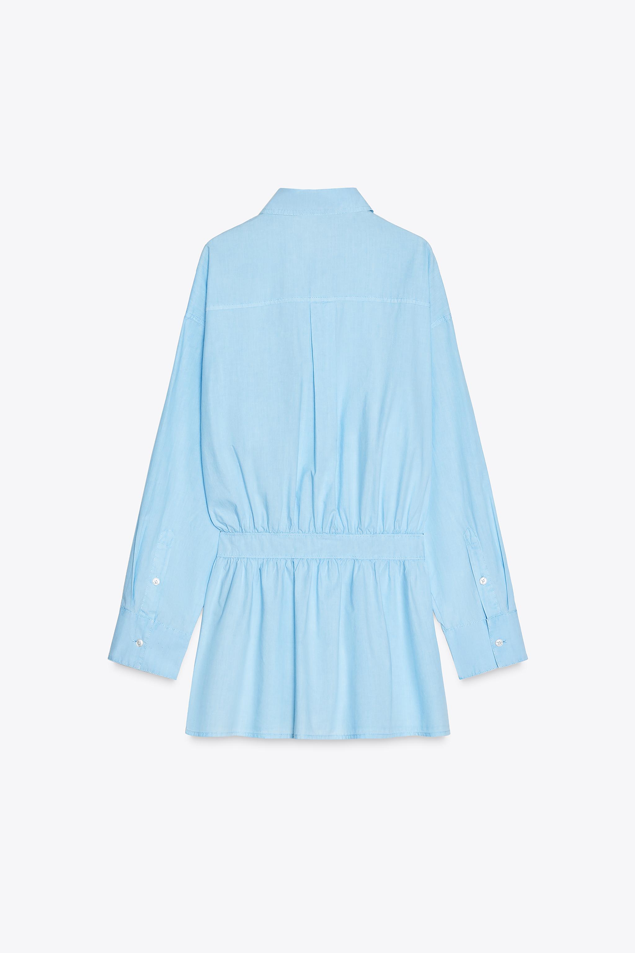 SHIRT DRESS WITH PLEATS