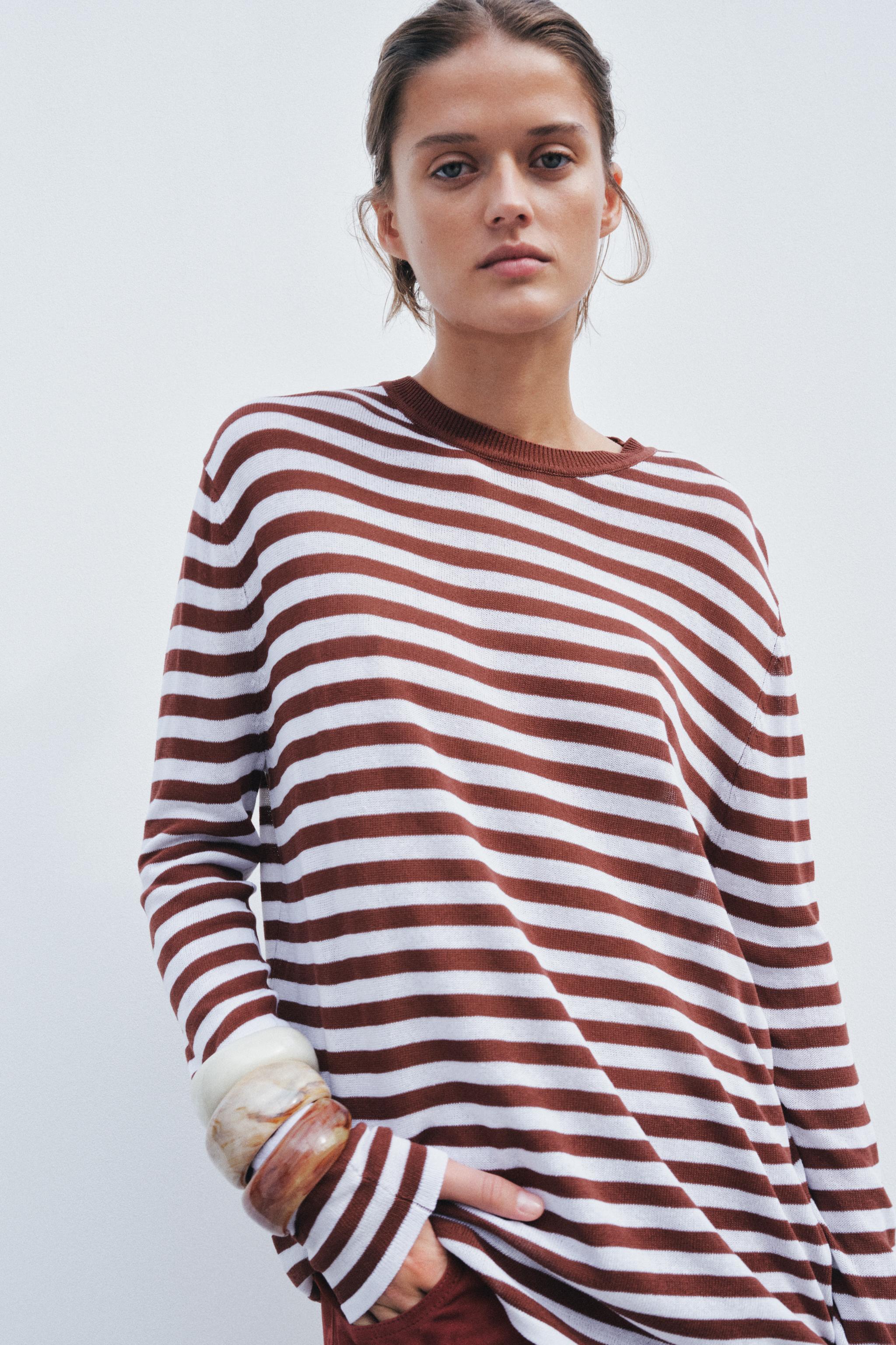ラスティックストライプニットセーター - ストライプ | ZARA