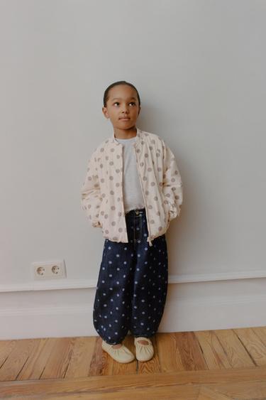 POLKA DOT QUILTED BOMBER JACKET - Stone by Zara