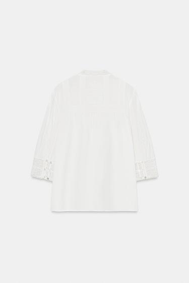 BLOUSE BRODÉE ZW COLLECTION - Écru de Zara - Image 5