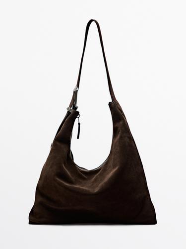 Zara Split leather maxi bag - Brown