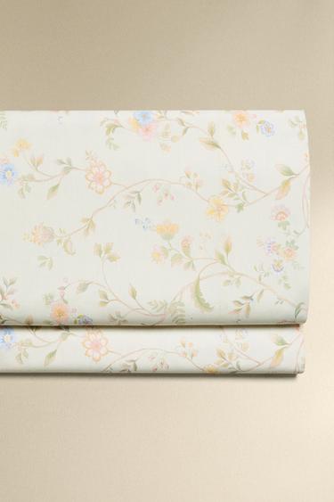 SÁBANA ENCIMERA ESTAMPADO FLOR - Verde agua de Zara