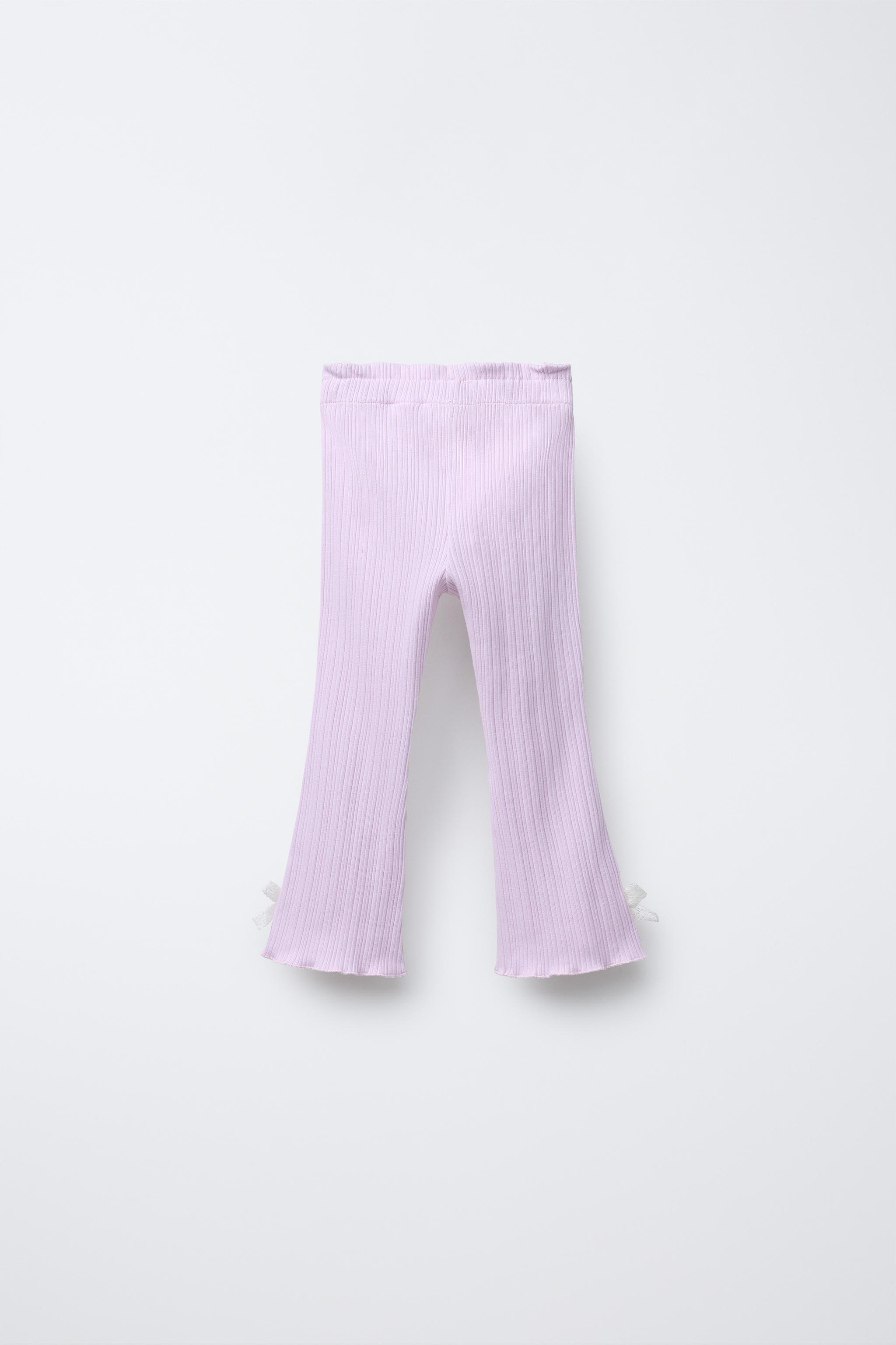 サイドストライプとリボン付きフレアパンツ - 薄紫 | ZARA Japan