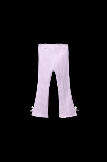 FLARE-HOSE MIT SEITENSTREIFEN UND SCHLEIFE - Flieder von Zara