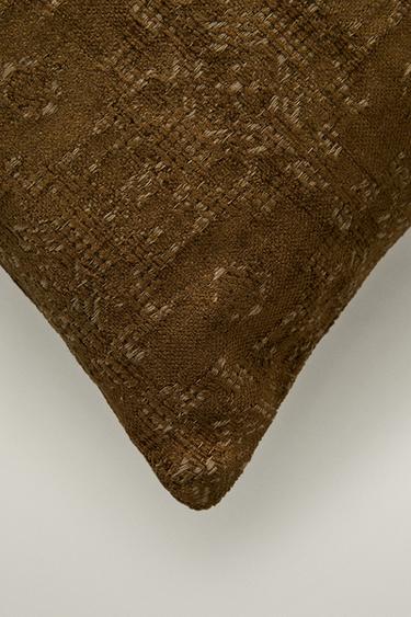 CHENILLE THROW PILLOW COVER — Khaki 2
