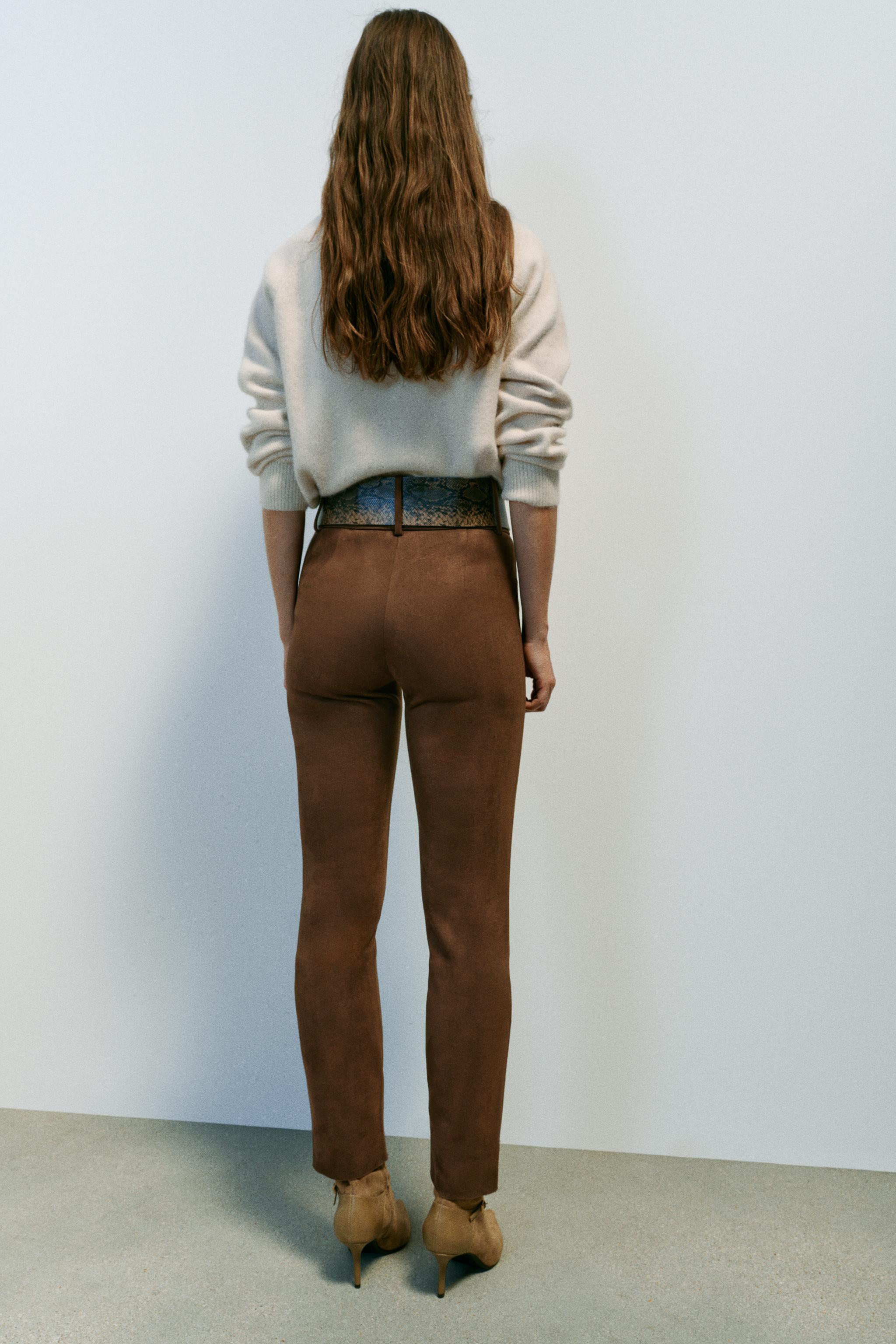 LEGGINGS EFFET DAIM AVEC CEINTURE