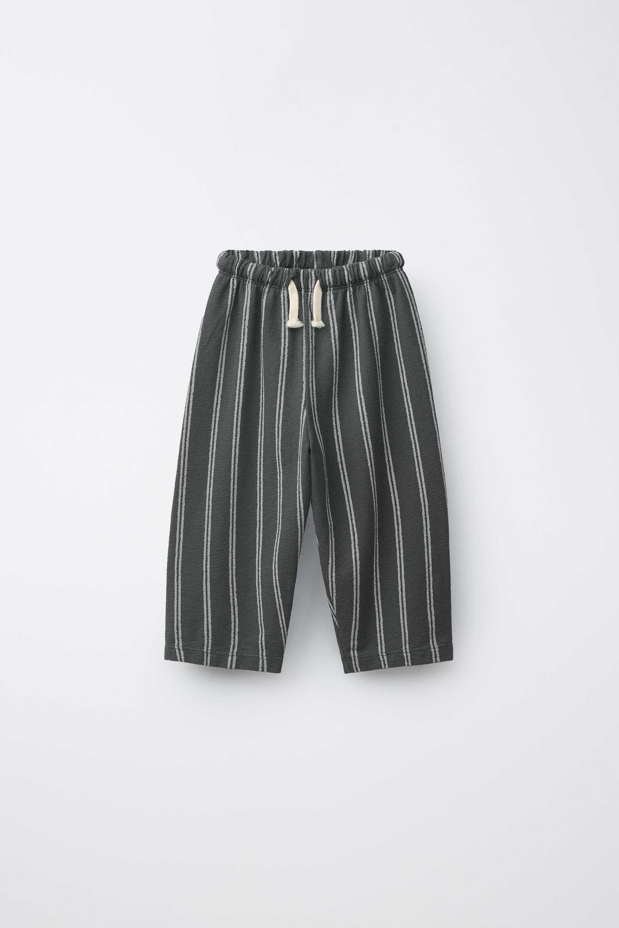 STRIPED RELAXED PANTS - Anthracite grey | ZARA United States