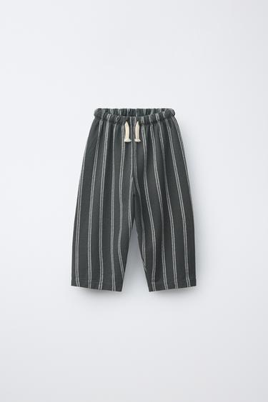 بنطلون مريح مخطط - رمادي أنثراسايت الخاص بـ Zara
