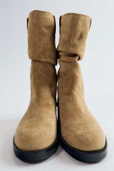 BOTÍN PLANO SERRAJE - Tostado oscuro de Zara