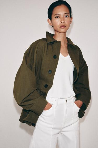 VESTE À POCHES ZW COLLECTION - Kaki de Zara - Image 2