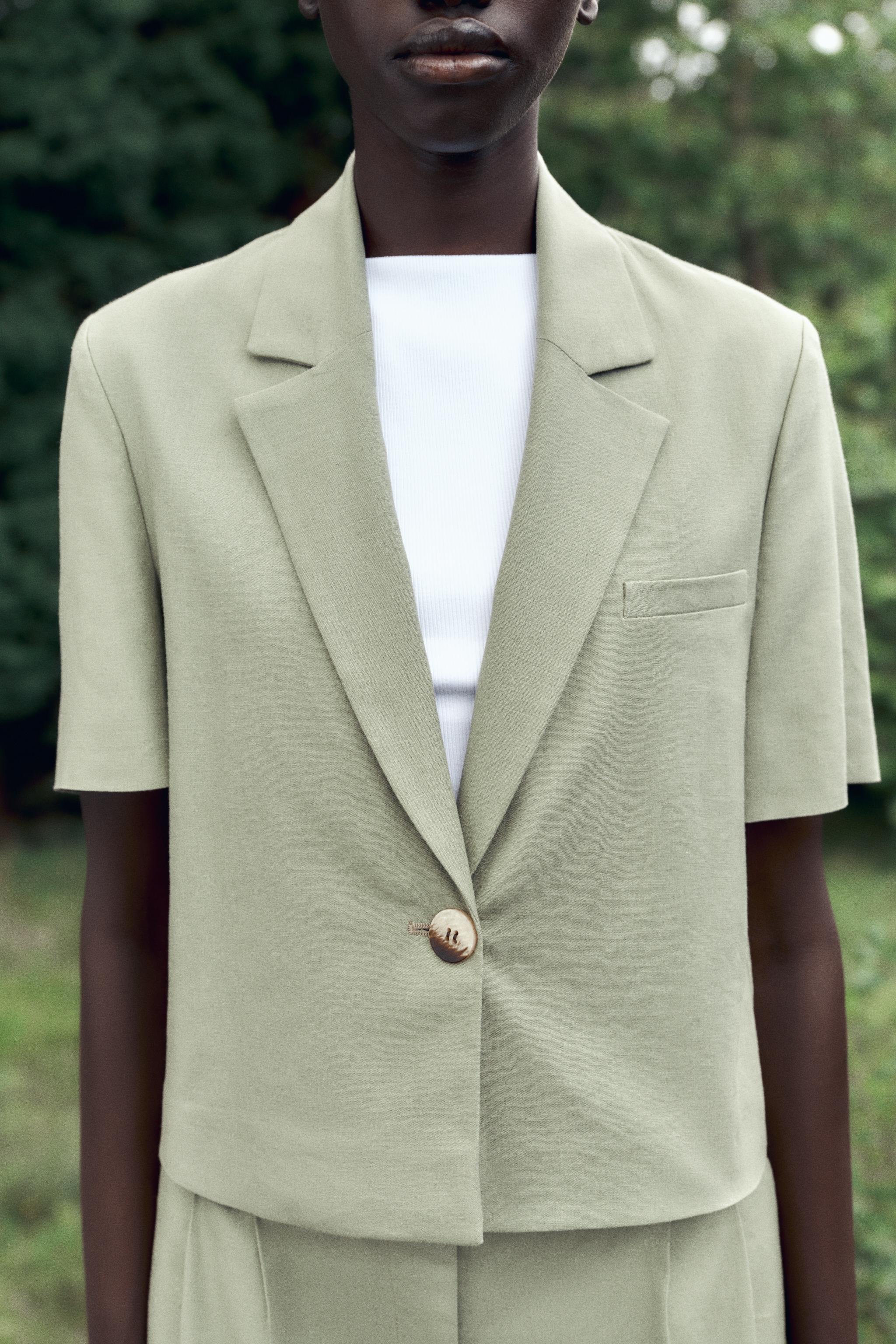 LINEN SHORT SLEEVE BLAZER