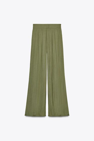 PANTALON FLUIDE LARGE - Kaki de Zara - Image 7