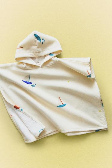 KIDS' BOAT BEACH PONCHO - Cream by Zara