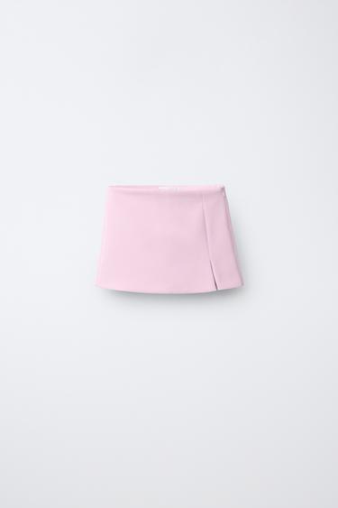 GONNA BERMUDA TINTA UNITA - Rosa pastello di Zara