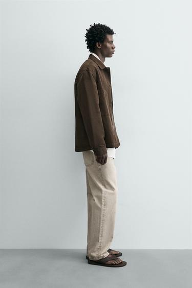 REGULAR FIT OVERSHIRT - Dark brown by Zara - Image 3