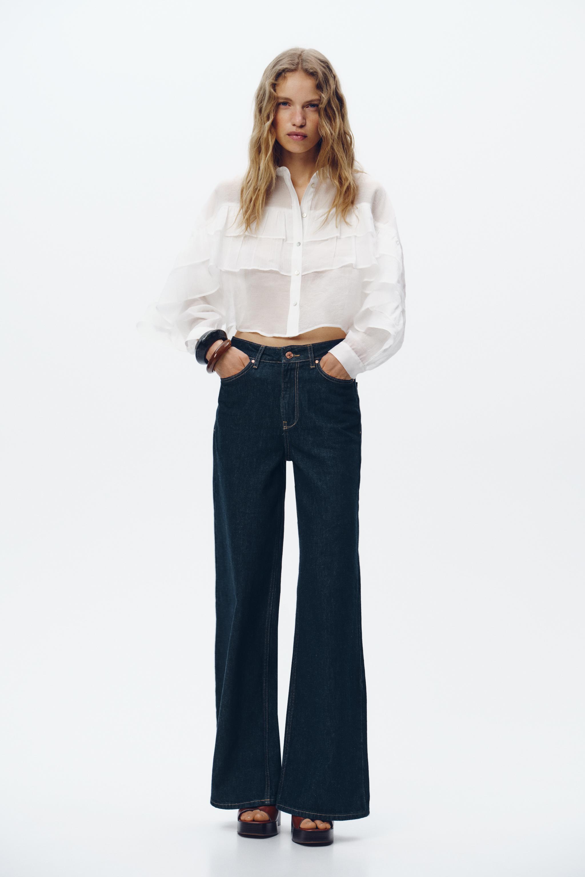 パール様専用 ZARA セミシースルーフリルトップス カーボン