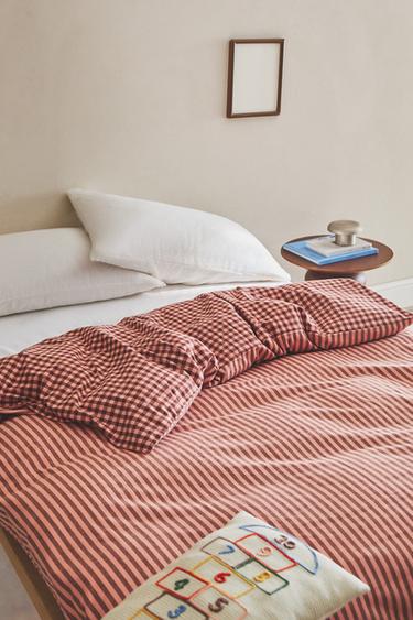 FUNDA DE DUVET INFANTIL ALGODÓN FRANELA REVERSIBLE - Rosado de Zara