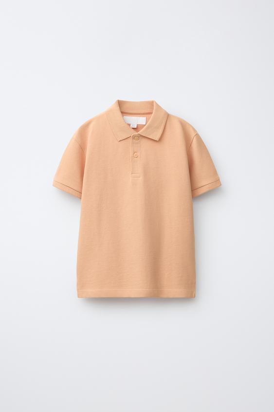 BASIC PIQUÉ POLO SHIRT - Peach by Zara - Image 0