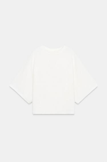 TOP RÚSTICO MANGA CORTA - Crudo de Zara