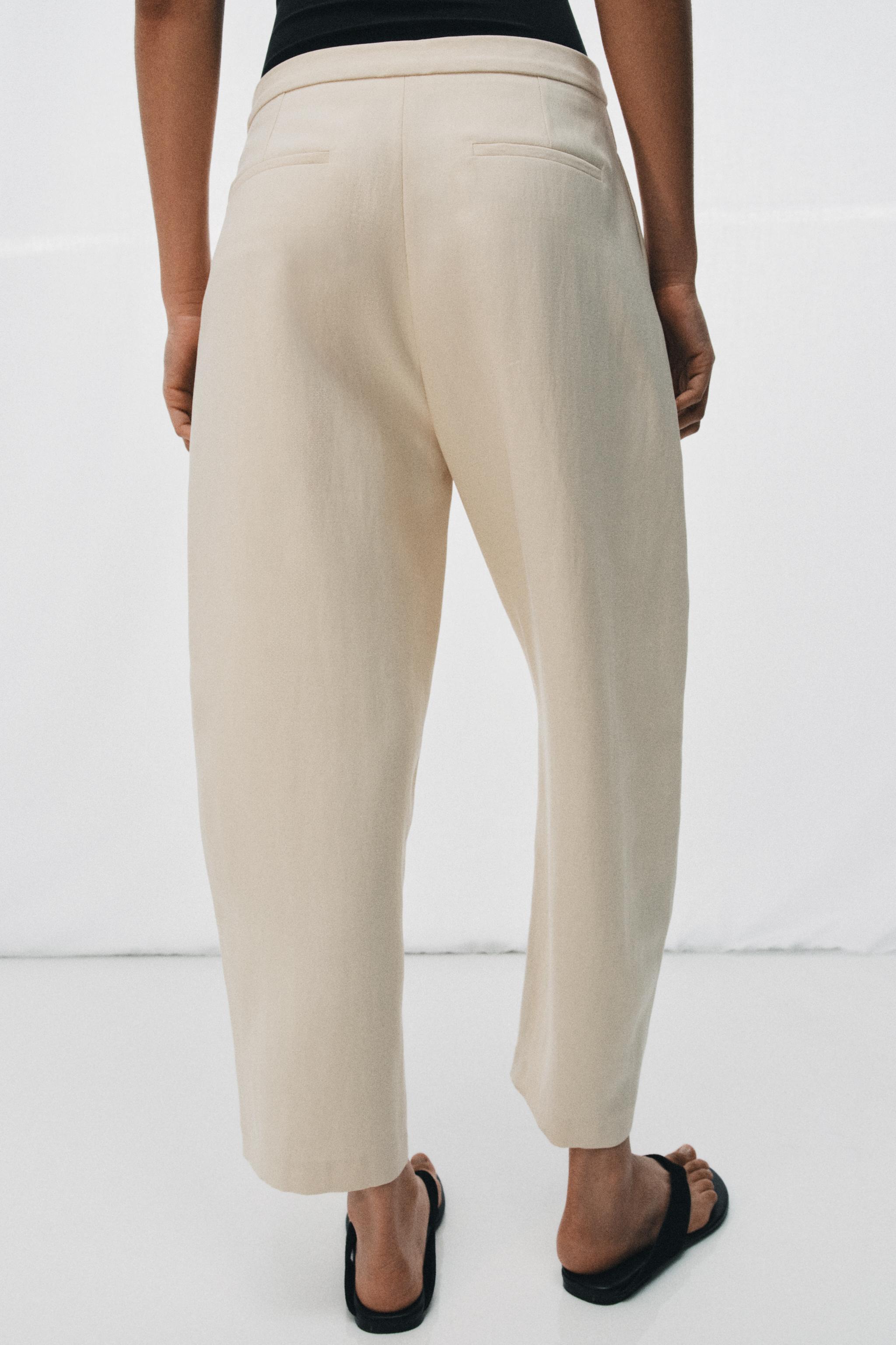 CROSSOVER FRONT PANTS ZW COLLECTION - Mid-ecru | ZARA United States