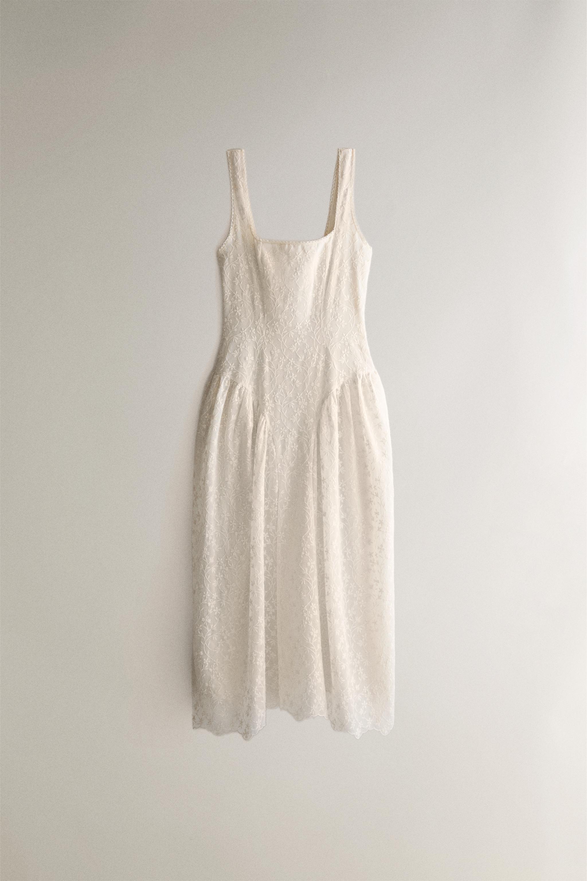 FLORAL COTTON DRESS — Beige-pink
