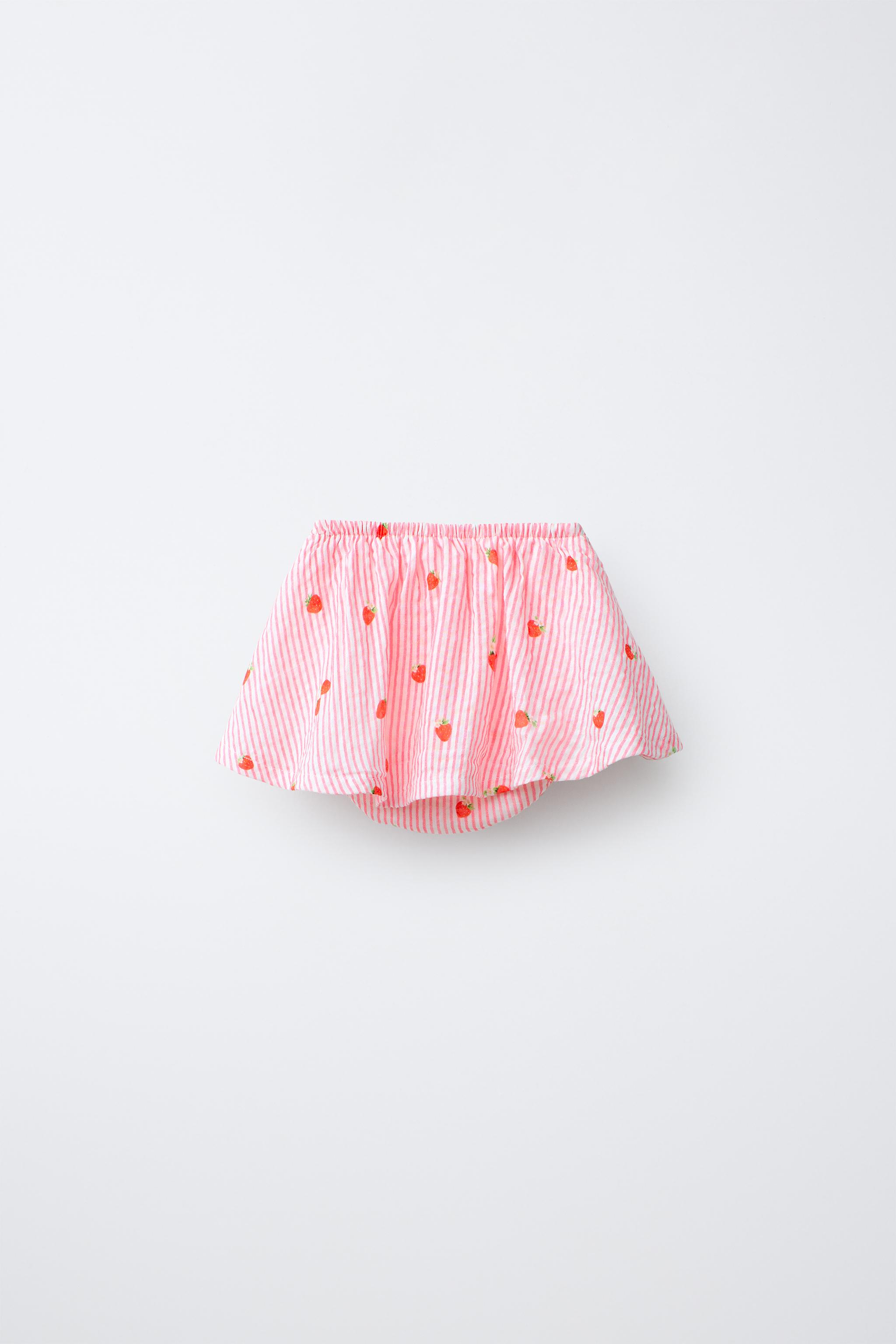 STRIPED STRAWBERRY SKIRTED BOTTOMS — Pink (alternate view)