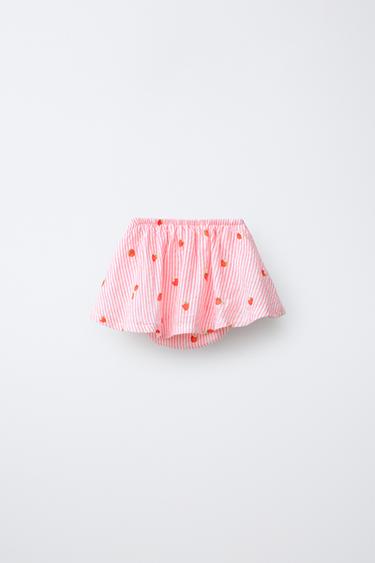 CULOTTE-JUPE À RAYURES ET FRAISES - Rose de Zara - Image 1